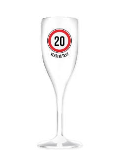 Personalizovaná nerozbitná pohár na prosecco – dopravná značka k narodeninám