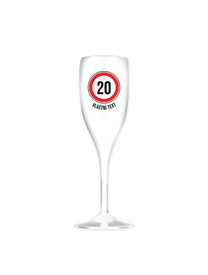 Personalizovaná nerozbitná pohár na prosecco – dopravná značka k narodeninám