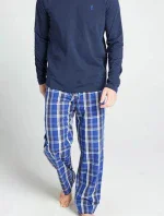 Pánske pyžamo 500207 56C tm.modrá/karo - Jockey