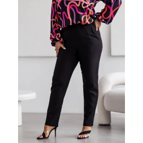 Černé elegantní dámské kalhoty plus size model 19761509 - Moon