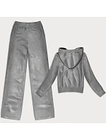 Šedý úpletový dvoudílný komplet mikina a kalhoty model 21466524 - J.STYLE Šedý úpletový dvoudílný komplet mikina a kalhoty model 21466524 - J.STYLE