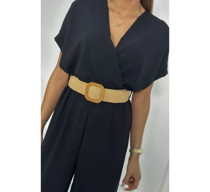 Kombinéza s ozdobným pásom čierna Kombinéza s ozdobným pásom čierna