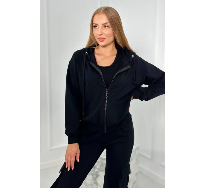 Set 3 v 1 mikina + top + nohavice čierny Set 3 v 1 mikina + top + nohavice čierny