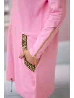 Mikina s ozdobnou stuhou světle růžová