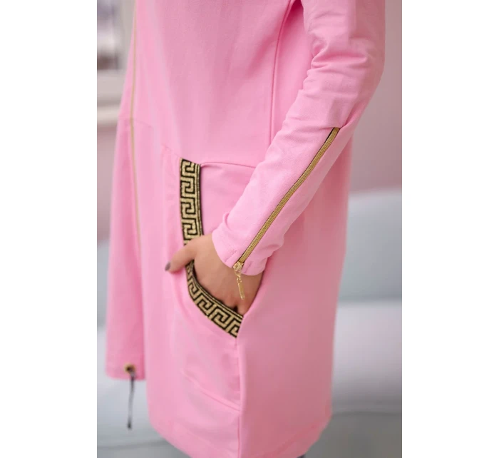 Mikina s ozdobnou stuhou světle růžová