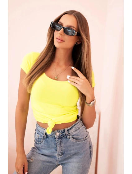 Dámska klasická bavlnená blúzka s krátkymi rukávmi modrá