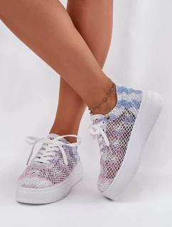 Dámske tenisky na platforme s háčkovaným zvrškom - viacfarebné Mirietto