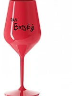PAN BOŽSKÝ - červená nerozbitná sklenice na víno 470 ml