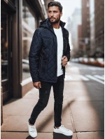 Kurtka męska przejściowa z kapturem granatowa FashionStreet TX4990 Kurtka męska przejściowa z kapturem granatowa FashionStreet TX4990