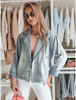 Dámská oversize džínová bunda modrá model 21988199 - Dstreet Dámská oversize džínová bunda modrá model 21988199 - Dstreet