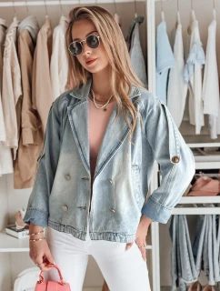 Dámská oversize džínová bunda modrá model 21988199 - Dstreet