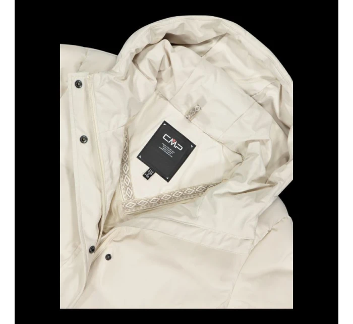 Dámska dlhá zimná bunda CMP Zateplený nepremokavý kabát béžová (34K0096/A238) Dámska dlhá zimná bunda CMP Zateplený nepremokavý kabát béžová (34K0096/A238)