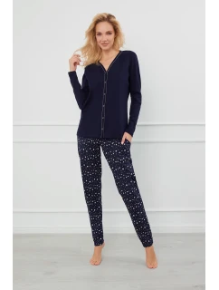 Talianska móda Libra long length sp. farba:navy blue/print