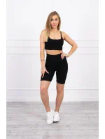 Souprava s kalhotami s vysokým pasem černé barvy