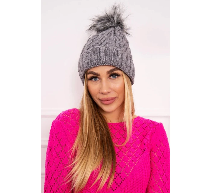 Fleecová kockovaná čiapka K226 tmavo šedá