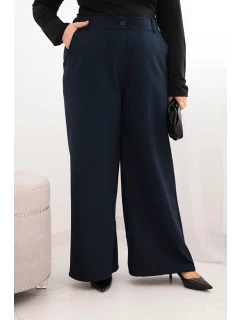 Dámske Plus veľkosť široké nohavice s opaskom Chocolate