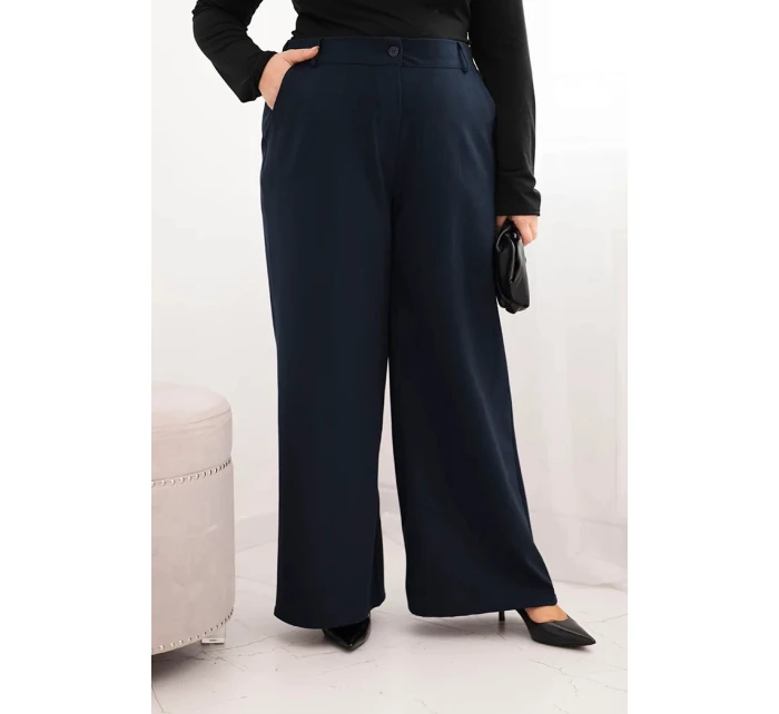 Dámske Plus veľkosť široké nohavice s opaskom Chocolate Dámske Plus veľkosť široké nohavice s opaskom Chocolate