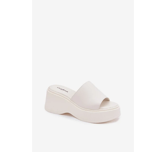 Dámské nazouváky na platformě bílé Virelia