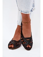 Kožené Baletky S Otevřenými Prsty Maciejka 06908-29/001-1 Hnědé