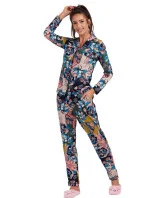 Dámske pyžamo 175/099 tm. modré s motýľmi - Karol