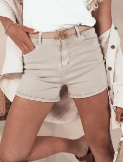 Dámske džínsové šortky GLAMWEAR beige FashionStreet SY0343