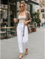 Dámske džínsy s vysokým pásom mom fit white FashionStreet UY2935