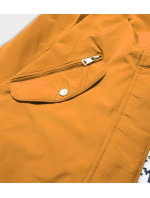 Dámska obojstranná bunda do pása v žlto-pepito farbe (M-163)