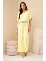 Viskóza so zlatým lemovaním žltá Viskóza so zlatým lemovaním žltá