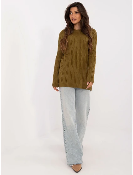 Sweter AT SW model 20461027 oliwkowy - FPrice Sweter AT SW model 20461027 oliwkowy - FPrice