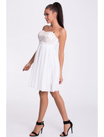 EVA & LOLA dámske značkové šaty s rozšírenou sukňou biele - Biela / L - EVA & LOLA