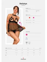 Pikantné košieľka Delishya babydoll black - Obsessive Pikantné košieľka Delishya babydoll black - Obsessive