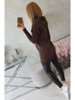 Šaty s ozdobnými volánikmi a kapucňou v hnedej farbe Šaty s ozdobnými volánikmi a kapucňou v hnedej farbe