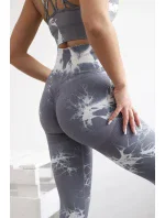 Fitness set top + legíny push up šedá + biela