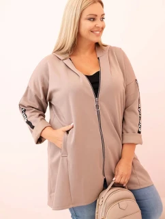 Dámská mikina s ozdobnými rukávy černá model 21272111 - K-Fashion