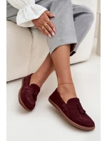 Skórzane Zamszowe Mokasyny Typu Barefoot Zazoo 322 Bordowe