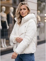 Dámská zimní prošívaná bunda s kapucí, bílá, FashionStreet TY6081