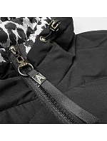 Miss TiTi Čierna/sivá krátka voľná bunda s leopardím vzorom (25898) Miss TiTi Čierna/sivá krátka voľná bunda s leopardím vzorom (25898)