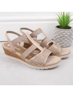 Pohodlné sandály na podpatku Remonte W model 19730112 rose gold - Rieker