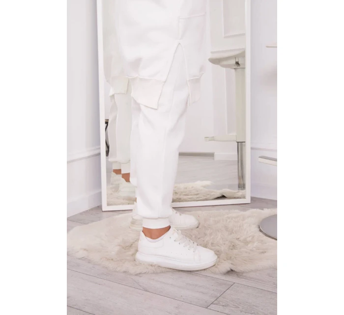 Hrejivá súprava s dlhou mikinou ecru