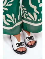 Sandały Na Płaskim Obcasie Z Ozdobą Eko Skóra Srebrne Tillireta Sandały Na Płaskim Obcasie Z Ozdobą Eko Skóra Srebrne Tillireta