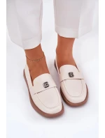 Dámske elegantné mokasíny s ozdobným detailom Vinceza - béžové