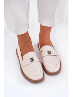 Dámske elegantné mokasíny s ozdobným detailom Vinceza - béžové