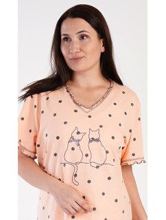 Dámska nočná košeľa s krátkym rukávom Cats