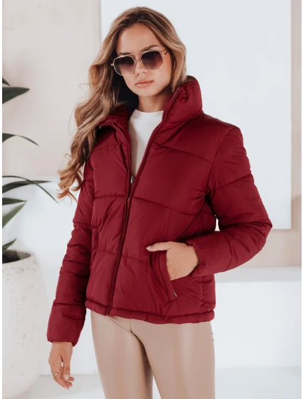 Dámská prošívaná zimní bunda bordó Dstreet model 21991974 - FashionStreet
