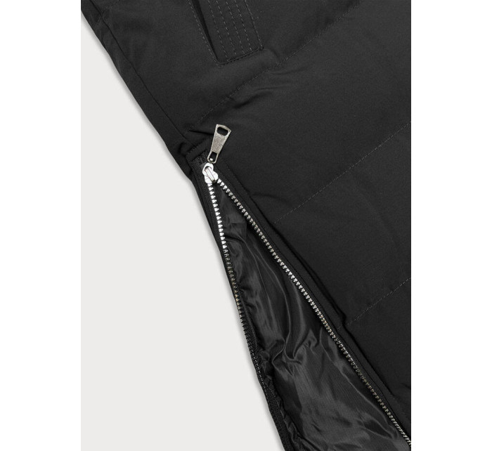 Dlhá čierna dámska páperová vesta (5M3157-392)