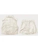 Béžový letní komplet vesta a krátké šortky model 20122850 - MADE IN ITALY Béžový letní komplet vesta a krátké šortky model 20122850 - MADE IN ITALY