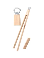 DREVENÉ GRILOVACIE KLIEŠTE 48 CM S OTVÁRAČOM