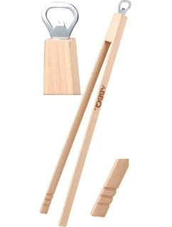 DREVENÉ GRILOVACIE KLIEŠTE 48 CM S OTVÁRAČOM