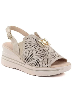 Dámské kožené sandály na platformě gold M.Daszynski model 22072440 - M. Daszyński