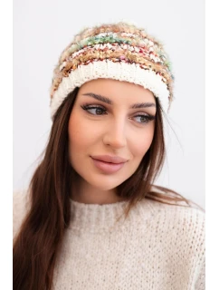 Dámská zimní vlněná čepice s ozdobnými krystalky K399 černá